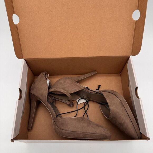 Worthington Marview Porchini Stiletto Heel 9.5 Brown Ankle Strap Pointed Toe - Picture 9 of 9